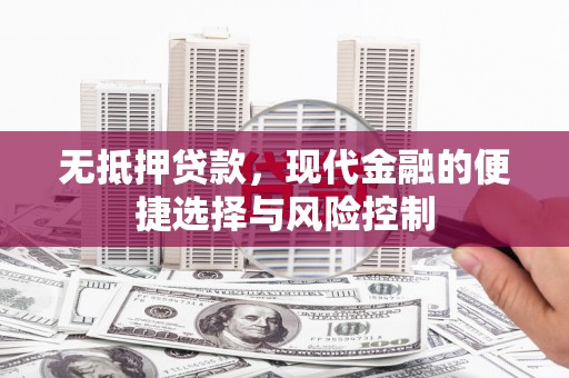 和顺无抵押贷款，现代金融的便捷选择与风险控制