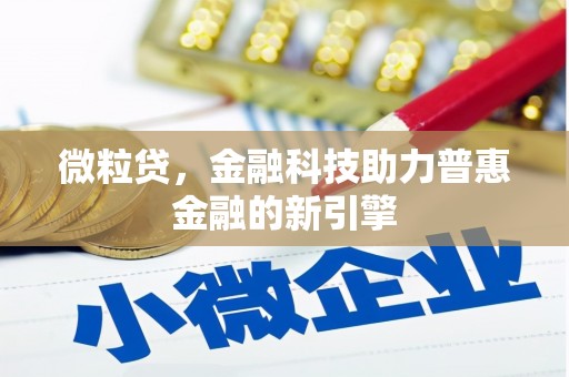 和顺微粒贷，金融科技助力普惠金融的新引擎