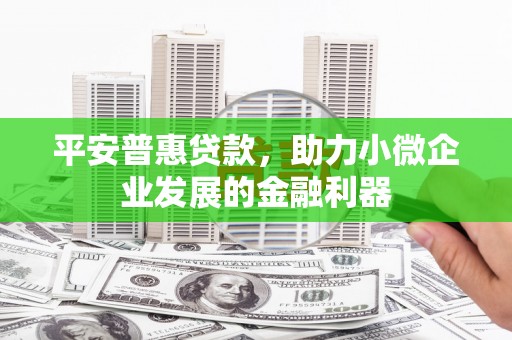 和顺平安普惠贷款，助力小微企业发展的金融利器