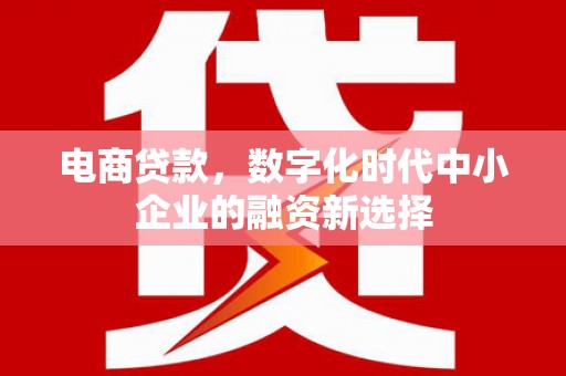 和顺电商贷款，数字化时代中小企业的融资新选择