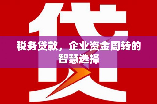 和顺税务贷款，企业资金周转的智慧选择