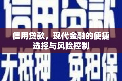 和顺信用贷款，现代金融的便捷选择与风险控制