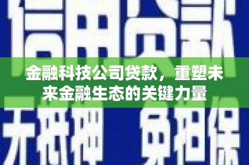和顺金融科技公司贷款，重塑未来金融生态的关键力量