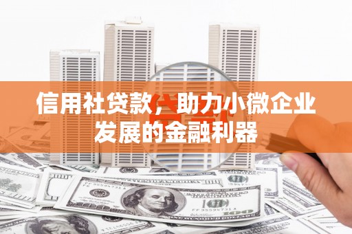 和顺信用社贷款，助力小微企业发展的金融利器