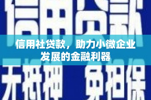 和顺信用社贷款，助力小微企业发展的金融利器