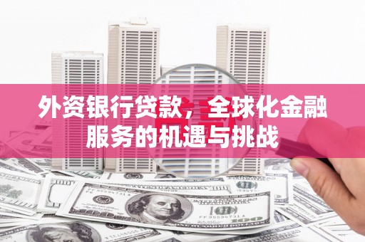 和顺外资银行贷款，全球化金融服务的机遇与挑战